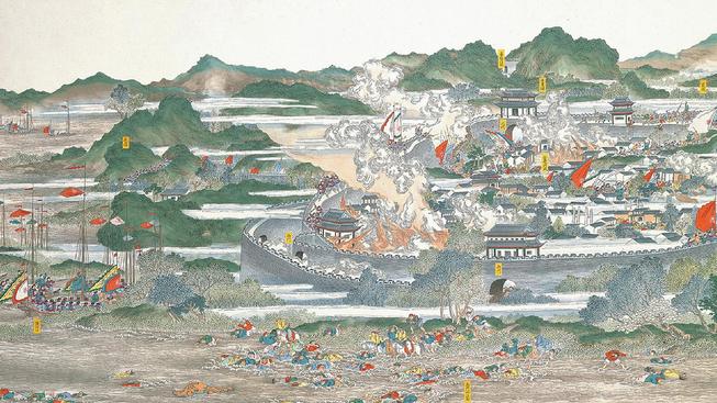 Obraz zachycující bitvu o An-čching