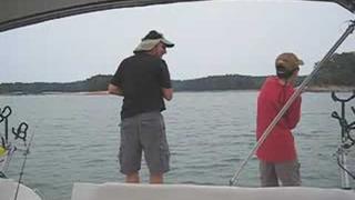 10 Year Old Catches Monster 31 LB Striped Bass