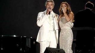 Celine Dion and Andrea Bocelli live in Central Park (The Prayer)