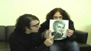 Frank Iero and Ray Toro with some art fan stuff