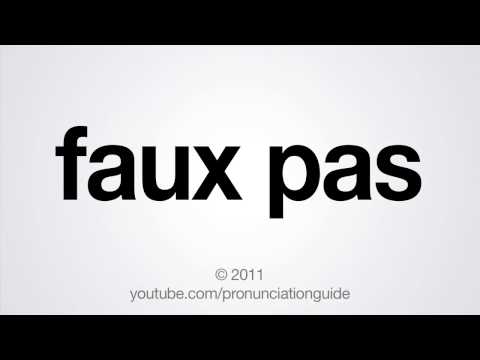 Profilový obrázek - How to Pronounce Faux Pas