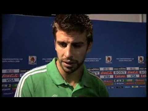 Profilový obrázek - Interview with Gerard Pique (English) after the loss to USA at the 2009 Confederations Cup 
