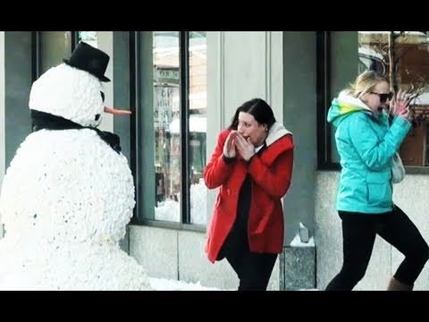 Profilový obrázek - just for laughs 2011 new episodes Funny Street Prank with a Fake moving Snowman