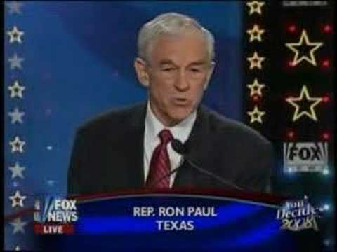 Profilový obrázek - Pt 2 ALL of RON PAUL's replies @ FOX/S.C. debate on 1-10-08