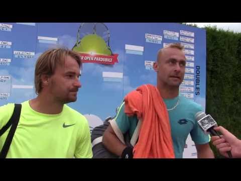 Profilový obrázek - Roman Jebavý a David Novák po semifinále deblu na turnaji Futures v Pardubicích