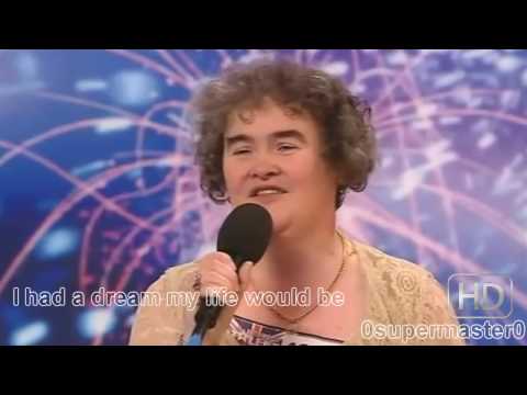 Profilový obrázek - Susan Boyle (HD + Subtitles) singing I dreamed a dream from Les Miserables. Britains Got Talent.