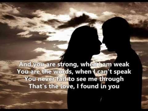 Profilový obrázek - The Love I Found In You - Jim Brickman lyrics